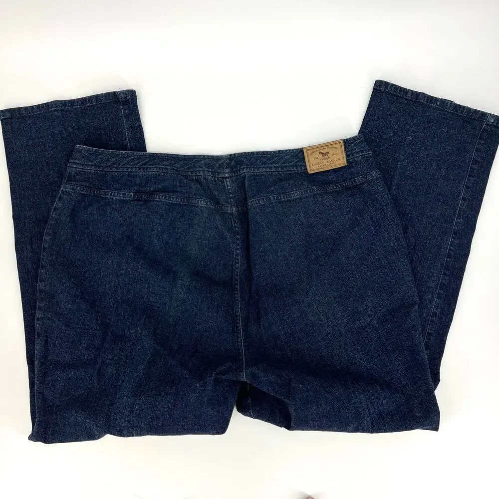 Vintage Womens Lauren Ralph Lauren Jeans Co. Stretch Jean Dark Wash 2XL **READ**